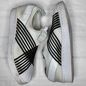 adidas Women's Slip-On Shoes white w/ black size 5.5